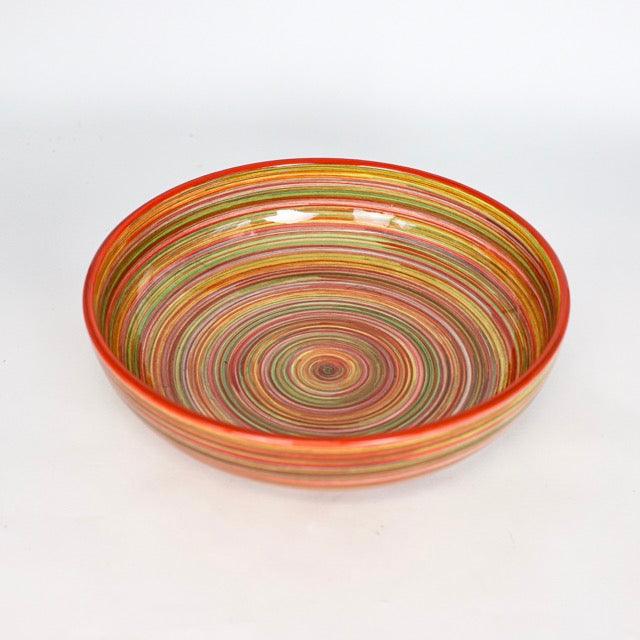 Raia Serving Bowl in Orange Rim - Euro Ceramica 