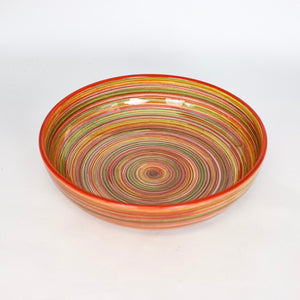 Raia Serving Bowl in Orange Rim - Euro Ceramica 