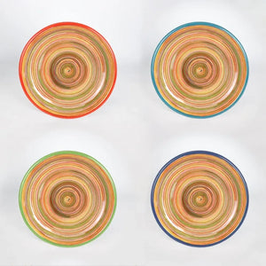 Raia 4 Piece Dinner Plate Set - Orange - Euro Ceramica 
