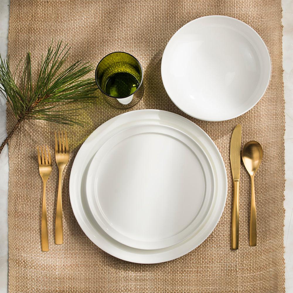 Lafayette St. Fine Bone China 12 Piece Dinnerware Set, Service For 4 - Euro Ceramica 