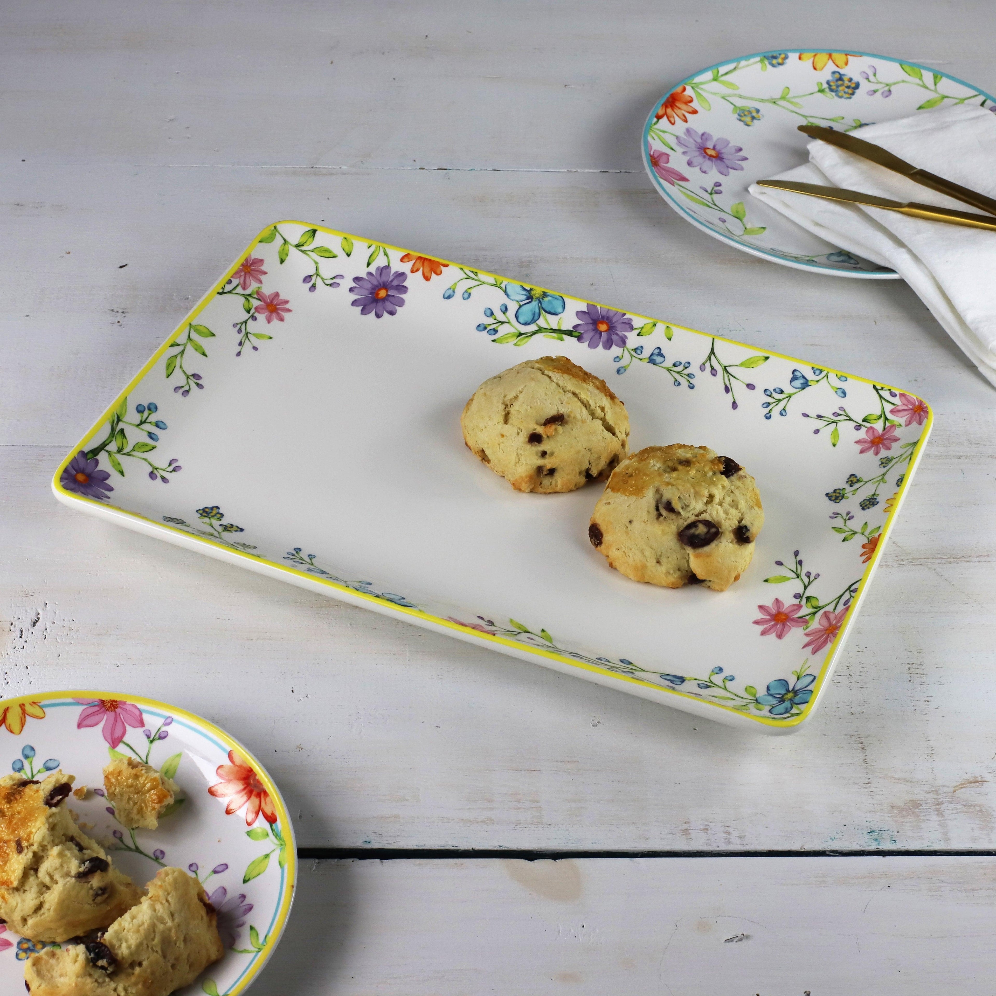 Charlotte 16.5-Inch Rectangular Serving Platter - Euro Ceramica 