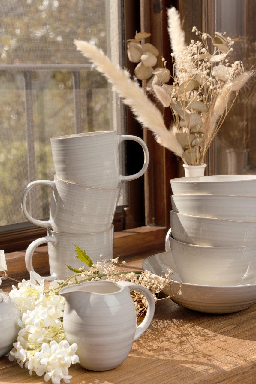 Neree 16 Piece Dinnerware Set - Modern Country Style Reactive Glaze - Euro Ceramica 