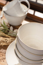 Neree 16 Piece Dinnerware Set - Modern Country Style Reactive Glaze - Euro Ceramica 