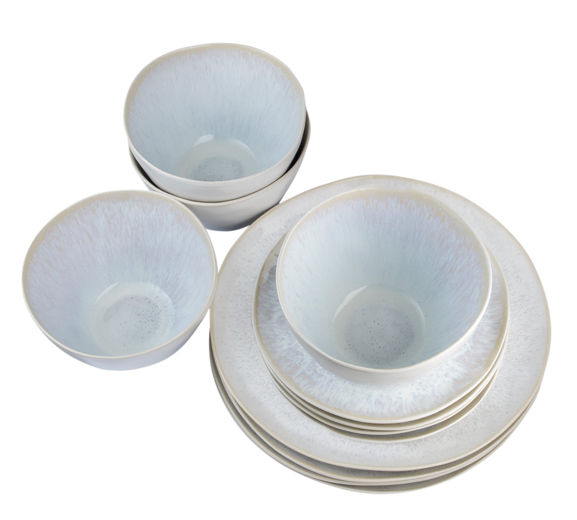食器 Nicole ClayBarn Nicole 12-Piece Stoneware Reactive Glaze Dinnerware Set