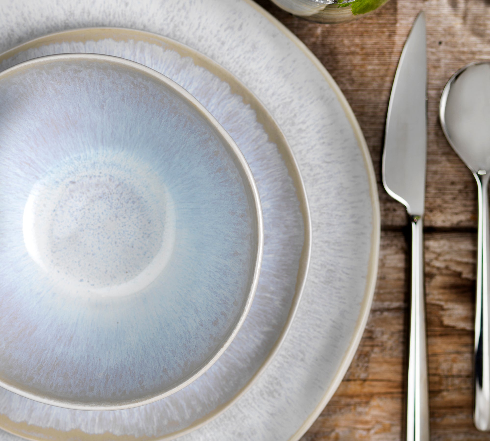 ClayBarn Nicole 12-Piece Stoneware Reactive Glaze Dinnerware Set , Service for 4