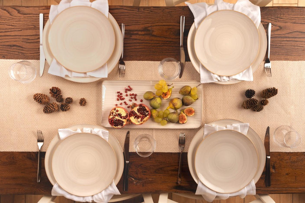 Neree 16pcs Double Bowl Dinnerware Set - Modern Country Style Reactive Glaze