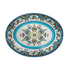 Zanzibar Ceramic Artisan Design 16'' Oval Serving Platter