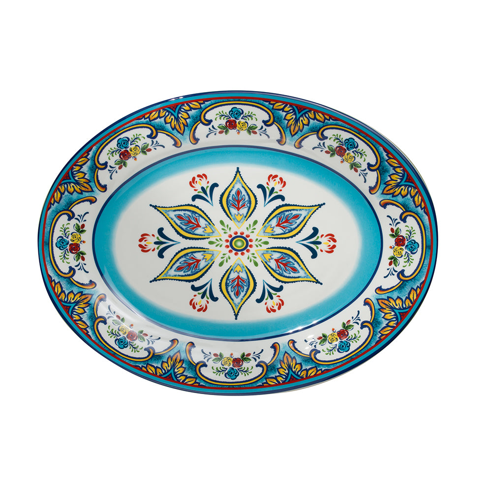 Zanzibar Ceramic Artisan Design 16'' Oval Serving Platter