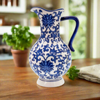 Blue Garden Peony Vase