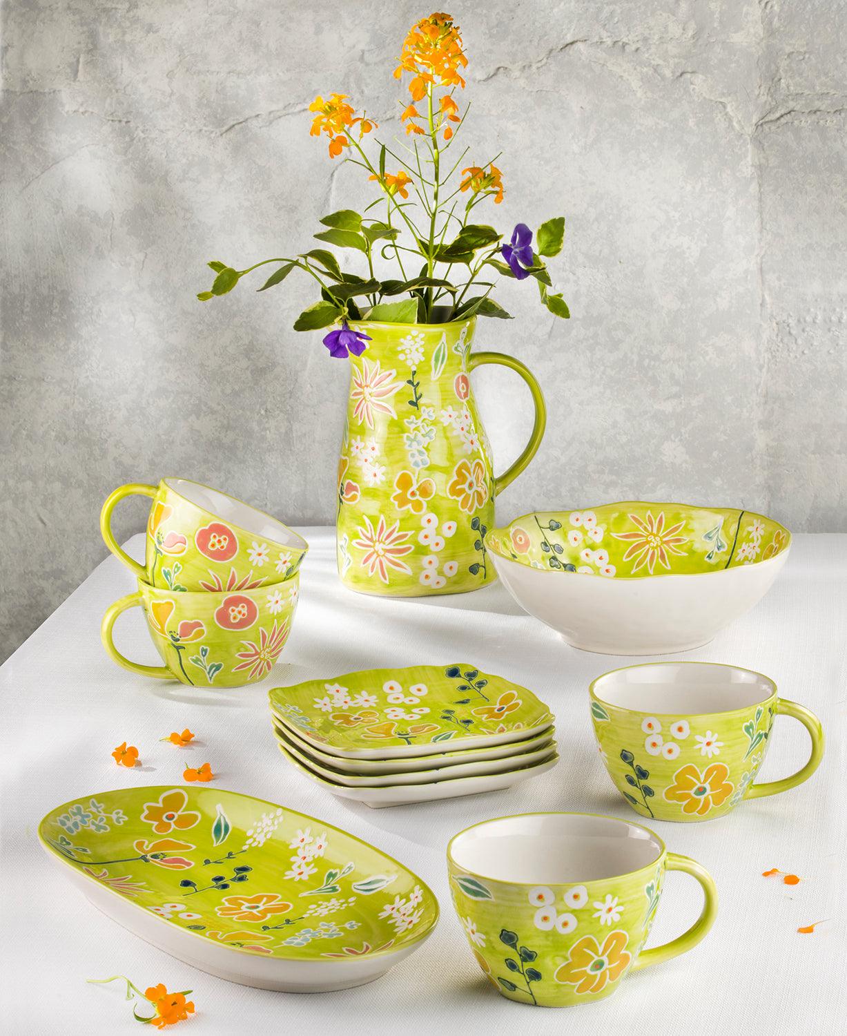 Primavera Handpainted Stoneware Oval Tray