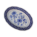 Blue Garden Stoneware Serving Platter, 18-Inch