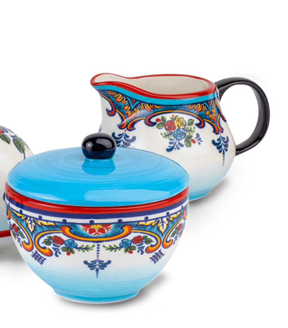 Zanzibar 2 Piece Sugar Bowl & Creamer Set - Euro Ceramica 