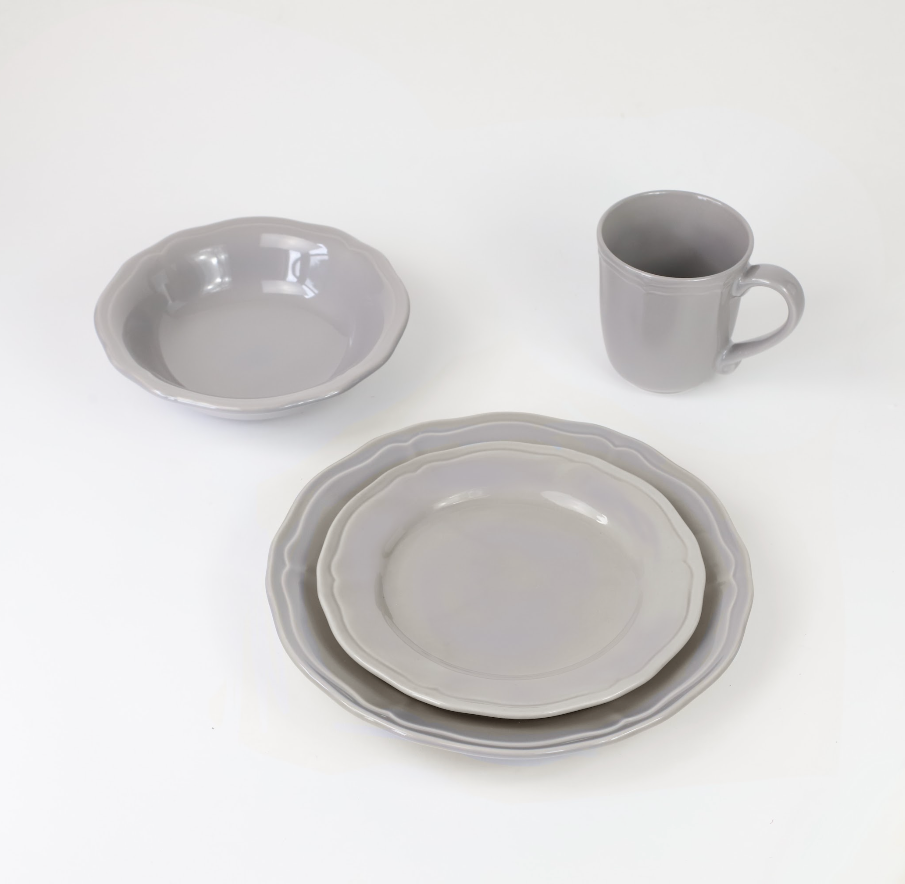 Siena 16 piece Dinnerware Set Grey