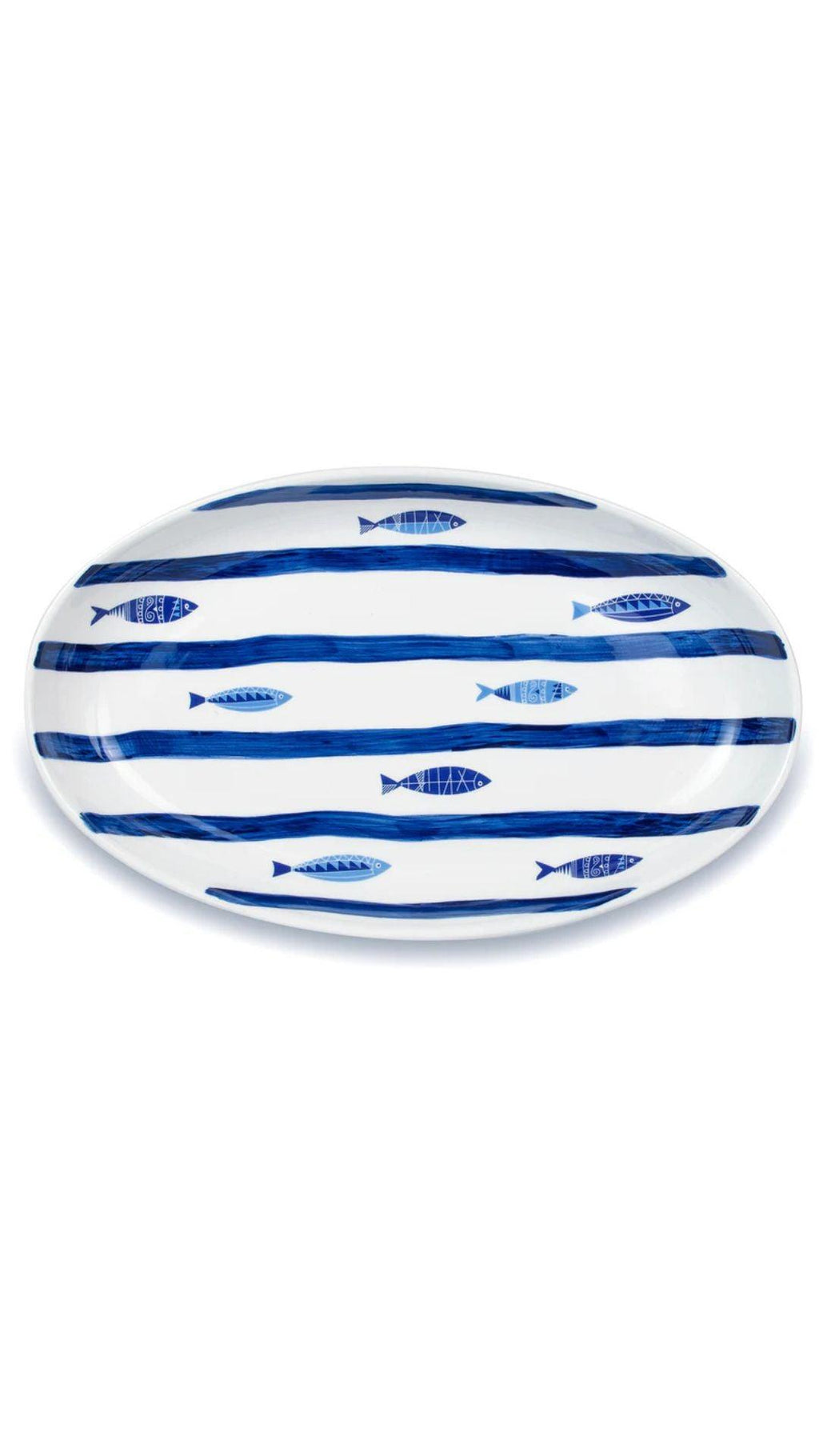 Mediterranean Sea Fish 15'' Oval Serving Bowl
