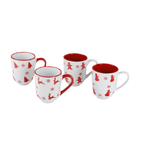 Winterfest 4 Piece Assorted Holiday Motifs Mug Set