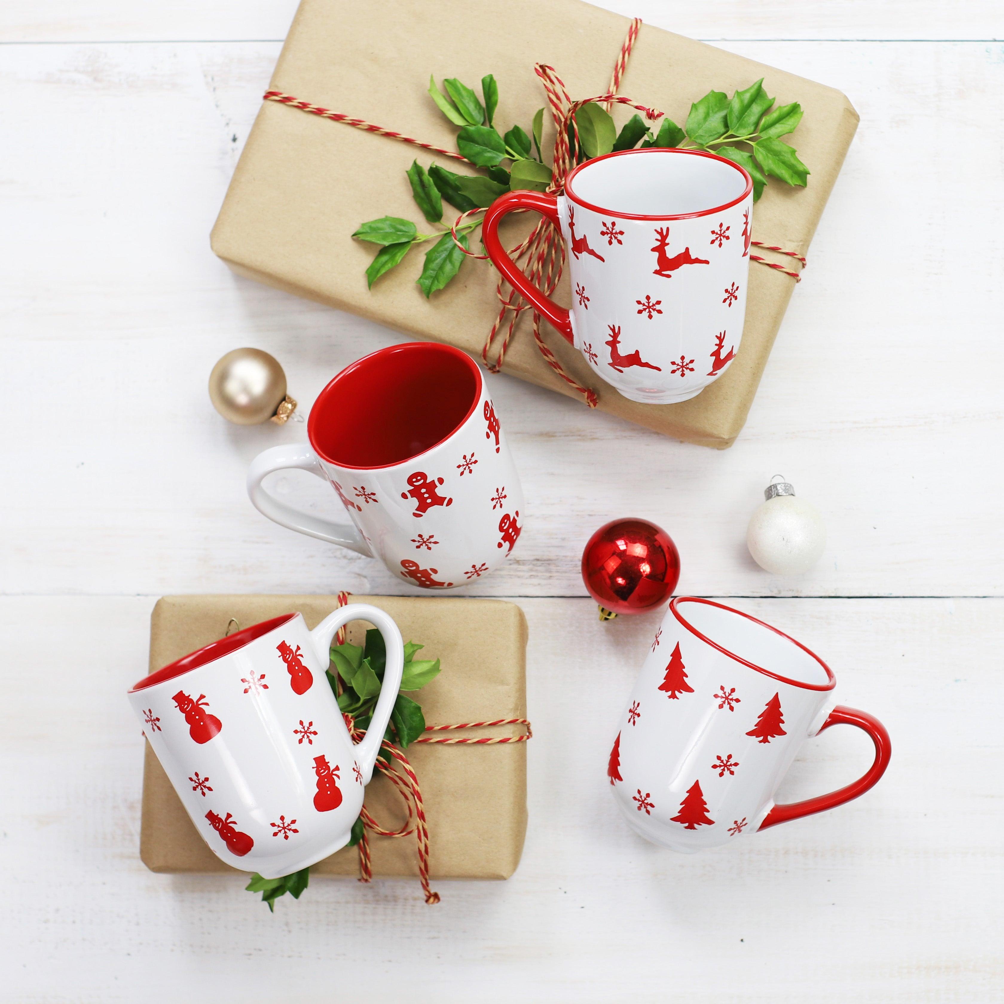Euro Ceramica Winterfest 12oz Mugs Assorted Set of 4 - Euro Ceramica 