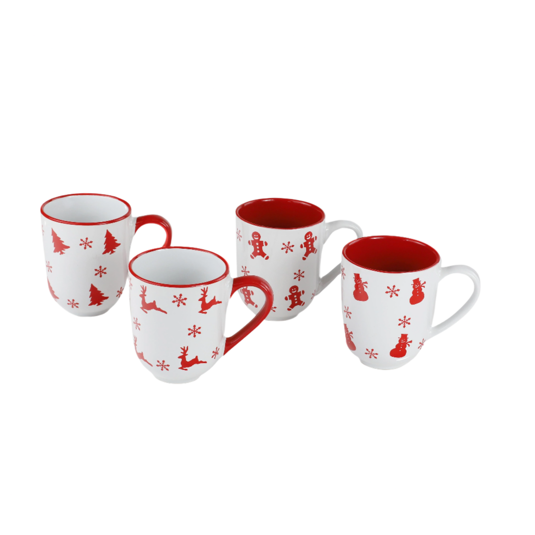 Euro Ceramica Winterfest 12oz Mugs Assorted Set of 4