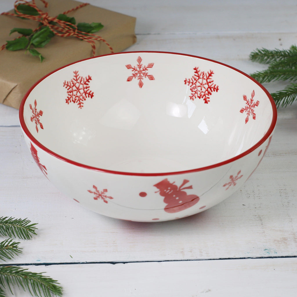 Winterfest Round Serving Bowl - Euro Ceramica 