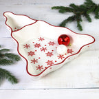 Winterfest Chip and Dip Tree Platter/Dish - Euro Ceramica 