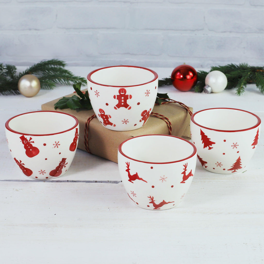 Winterfest Dipping Bowls, Set of 4 - Euro Ceramica 