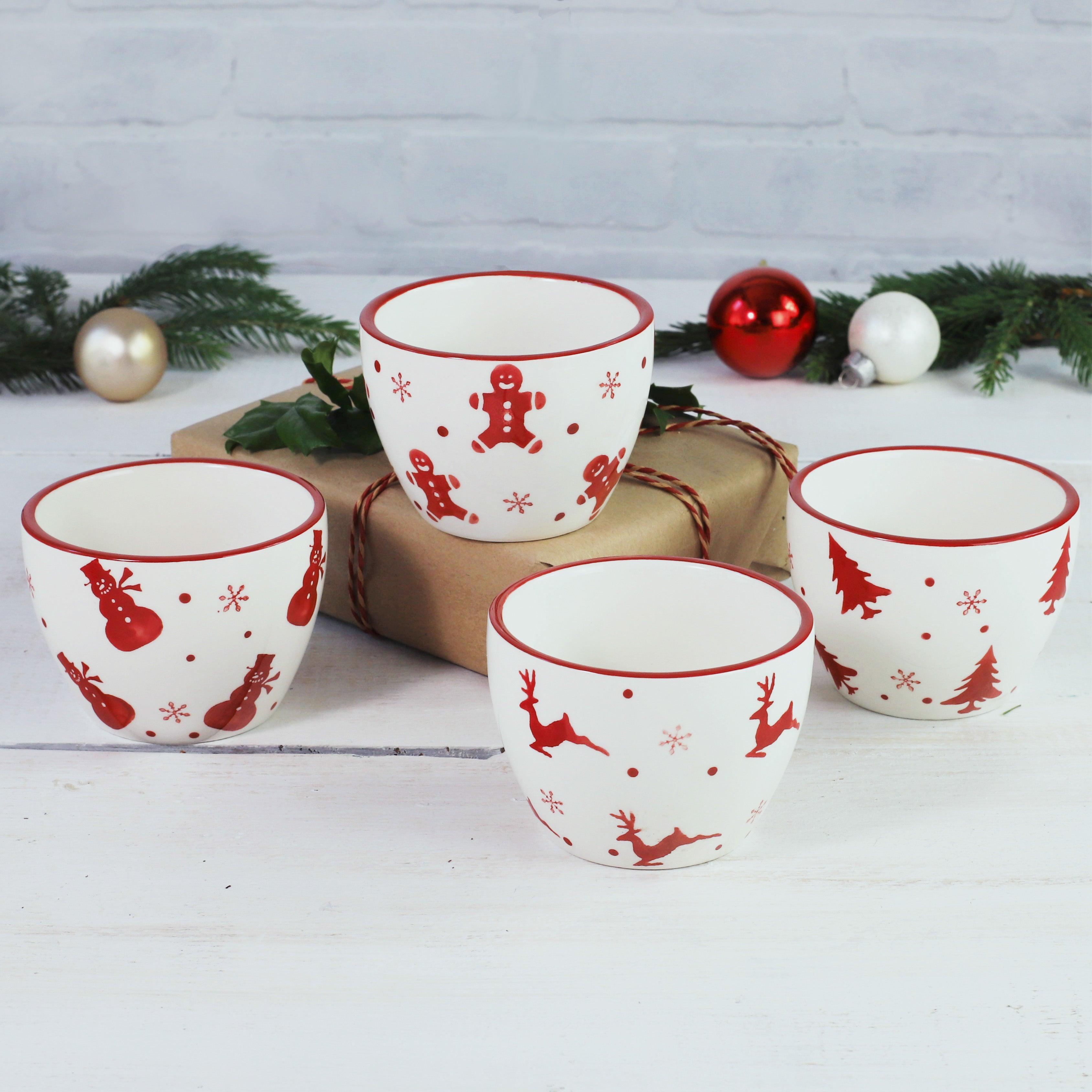 Winterfest Dipping Bowls, Set of 4 - Euro Ceramica 
