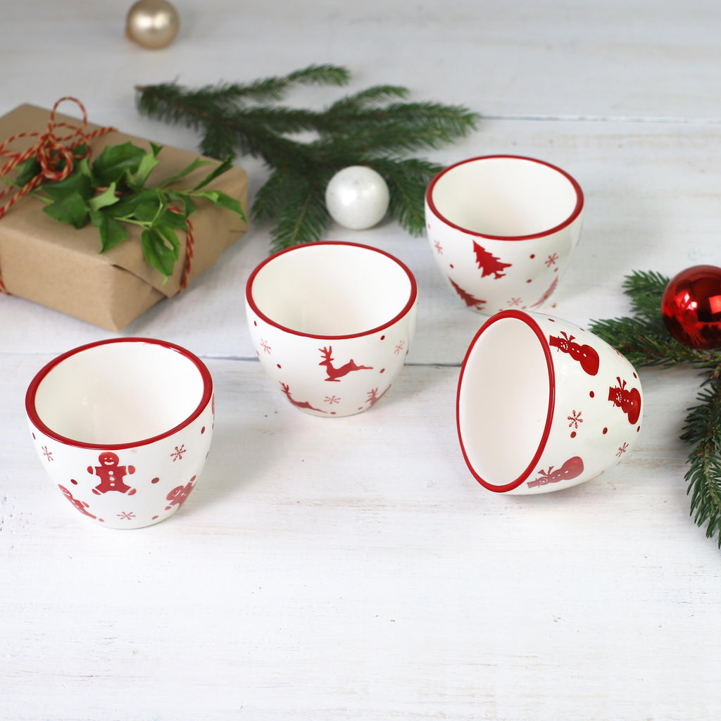 Winterfest Dipping Bowls, Set of 4 - Euro Ceramica 