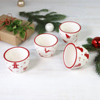 Winterfest Dipping Bowls, Set of 4 - Euro Ceramica 