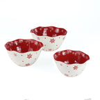 Winterfest 3 Piece HandPainted Nesting Bowl Set - Snow Flake