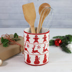 Winterfest Hand Painted Ceramic Utensil Holder