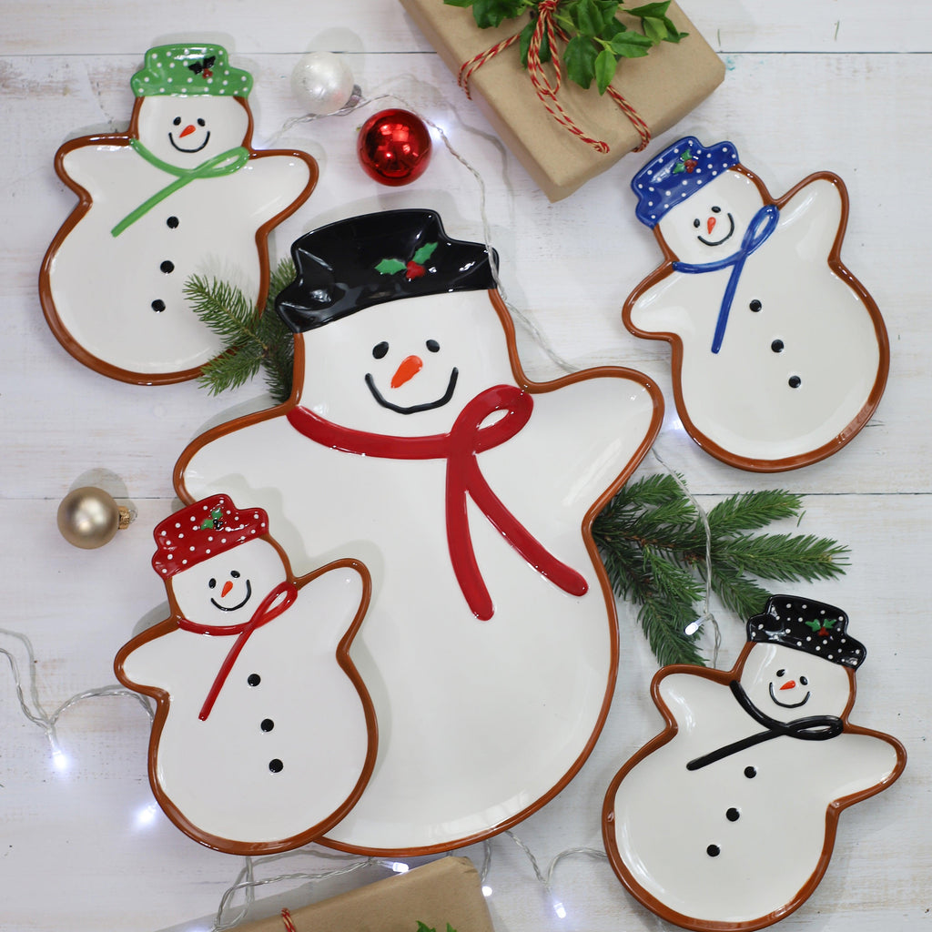 Winterfest Snowman Large Tray - Euro Ceramica 