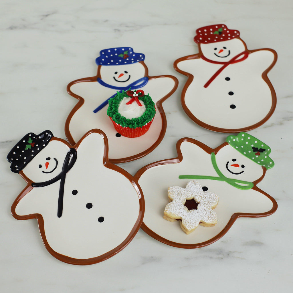 Winterfest Snowman 4 Piece Plate Set - Euro Ceramica 