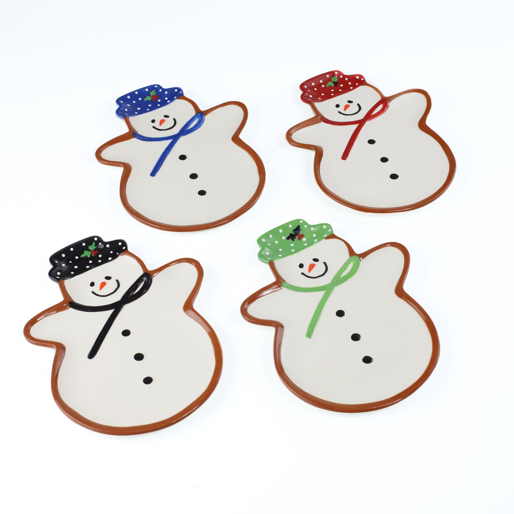 Winterfest Snowman 4 Piece Plate Set - Euro Ceramica 