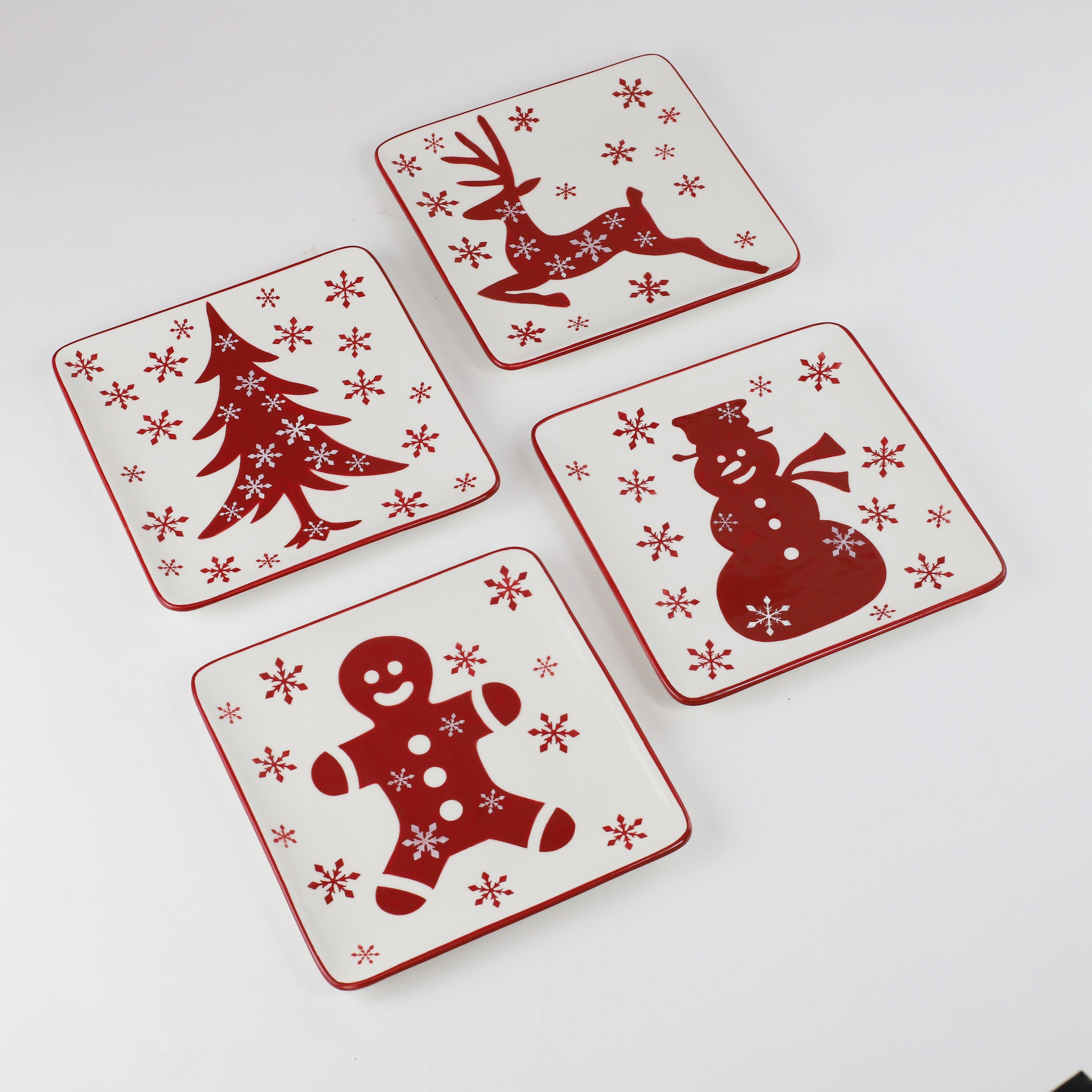 Winterfest  8-Inch Salad Plates | Dessert Plate, Set of 4