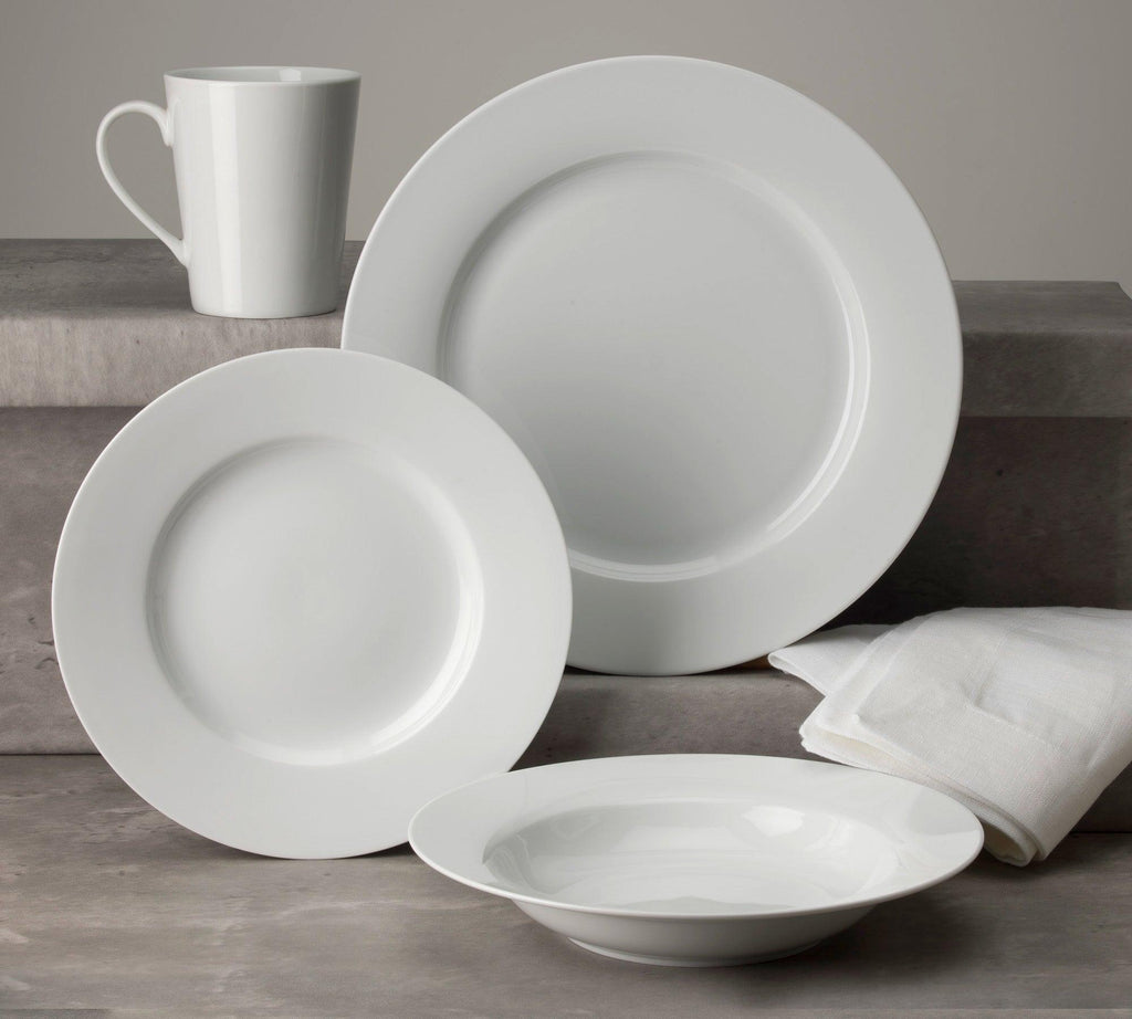 Claire Everyday Classic Rim 16 Piece Dinnerware Set, With Soup / Pasta Bowls Assorted - Euro Ceramica 