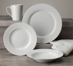Claire Everyday Classic Rim 16 Piece Dinnerware Set, With Soup / Pasta Bowls Assorted - Euro Ceramica 