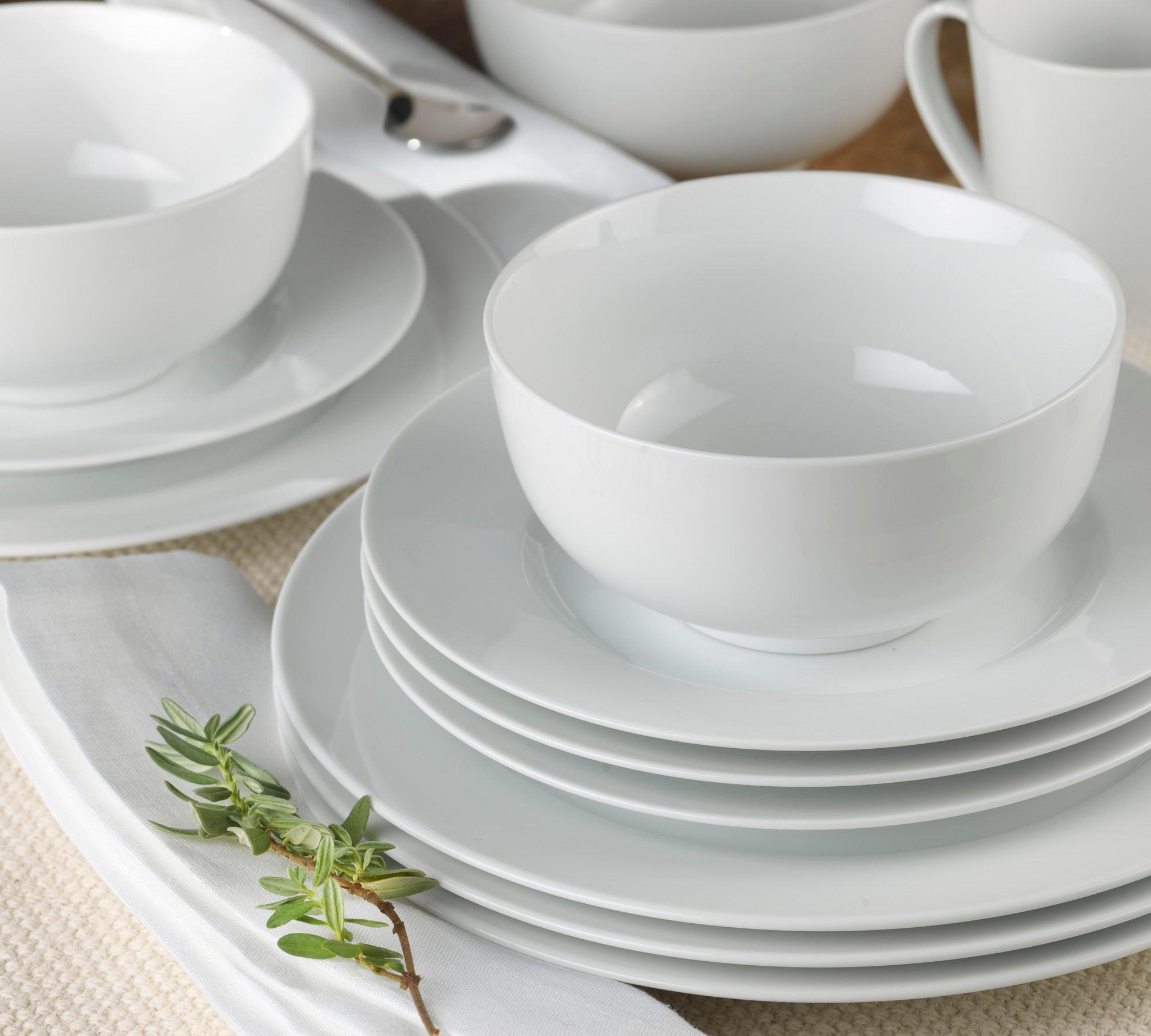 Claire Everyday Classic Rim 16 Piece Dinnerware Set, With Cereal Bowls Assorted - Euro Ceramica 