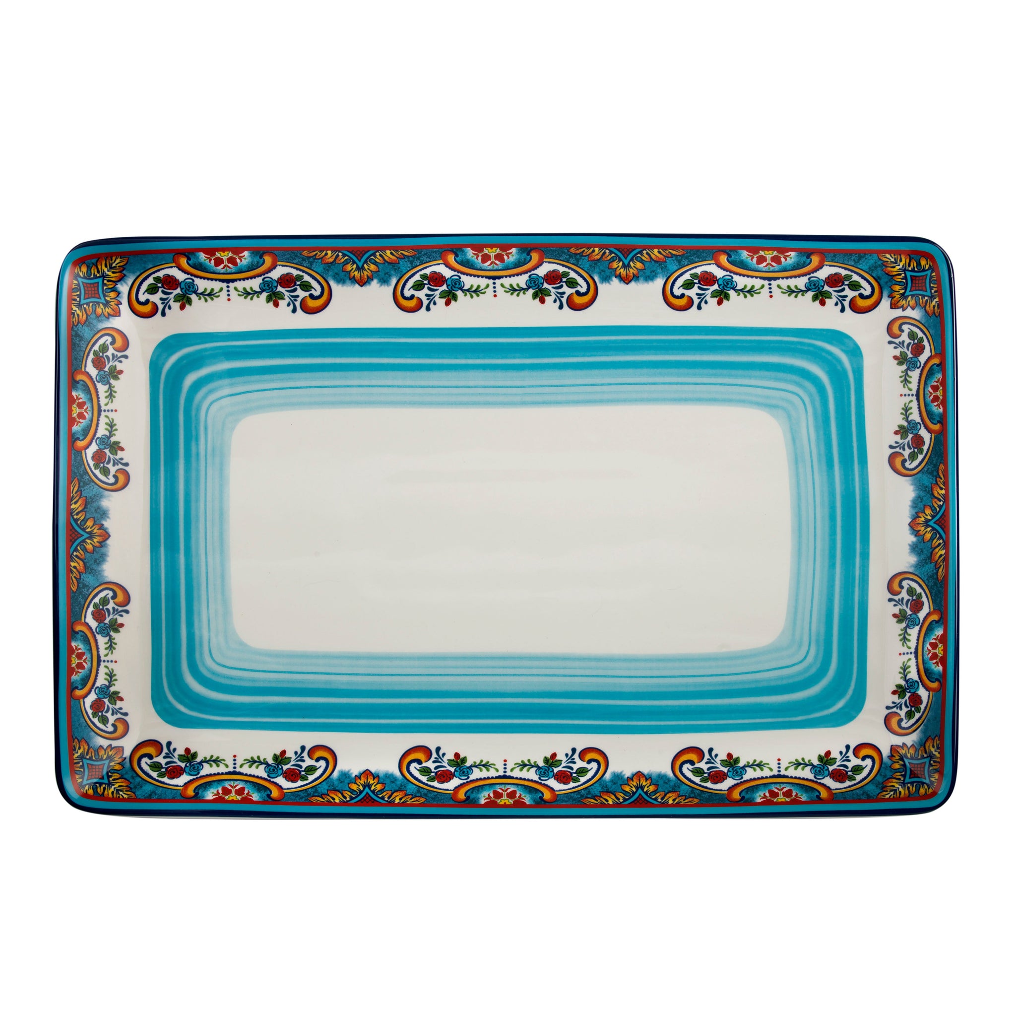Zanzibar Rectangular Platter - 16.5" - Euro Ceramica 