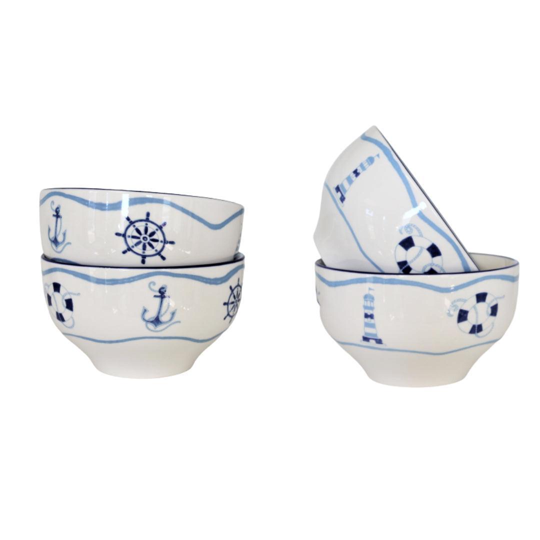 Ahoy Cereal Bowls, Set of 4 - Euro Ceramica 