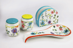 Charlotte Table Accessory Set - Spoon Rest, Napkin Holder, Salt & Pepper - Euro Ceramica 