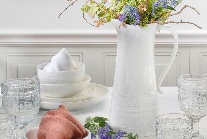 Fez Pitcher - White - Euro Ceramica 