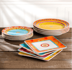 Galicia 4 pc Canape Plates | Appetizer Plates | Lunch Plates 4 Pieces Set - Euro Ceramica 