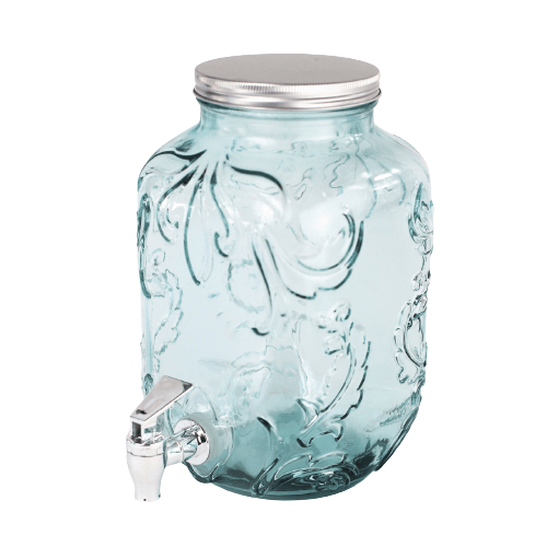 Euro Essential Bara Recycled Glass 4 Liter Mason Jar Beverage Dispenser - Euro Ceramica 