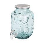 Euro Essential Bara Recycled Glass 4 Liter Mason Jar Beverage Dispenser - Euro Ceramica 