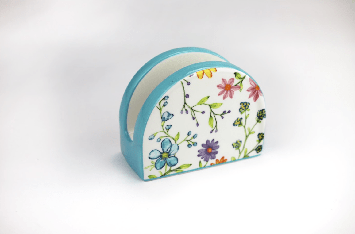 Charlotte Table Accessory Set - Spoon Rest, Napkin Holder, Salt & Pepper - Euro Ceramica 