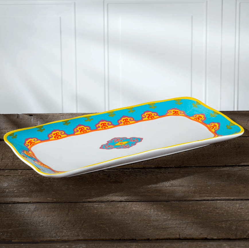 Galicia 15.8-Inch Rectangular Serving Tray | Appitizer Platter - Euro Ceramica 