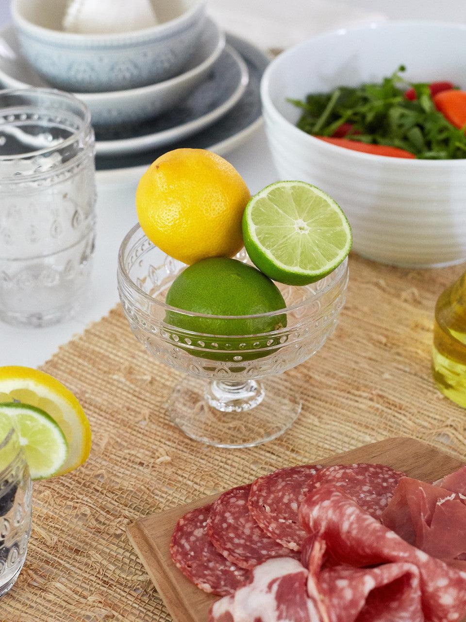 Fez Footed Compote Glass Bowls -- Set of 4 - Euro Ceramica 