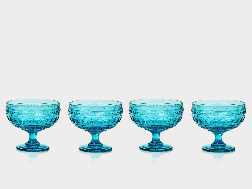 Fez Footed Compote Glass Bowls -- Set of 4 - Euro Ceramica 
