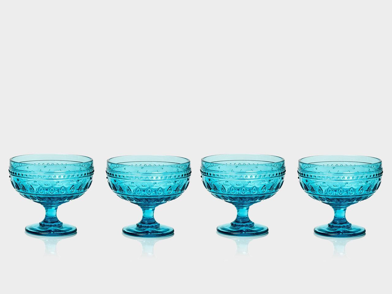 Fez Footed Compote Glass Bowls -- Set of 4 - Euro Ceramica 