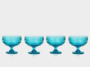 Fez Footed Compote Glass Bowls -- Set of 4 - Euro Ceramica 