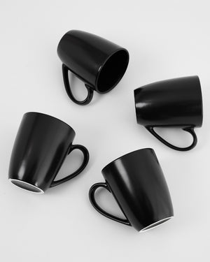 Euro Essential 4 Piece Mug Set, Semi-Matte Black - Euro Ceramica 
